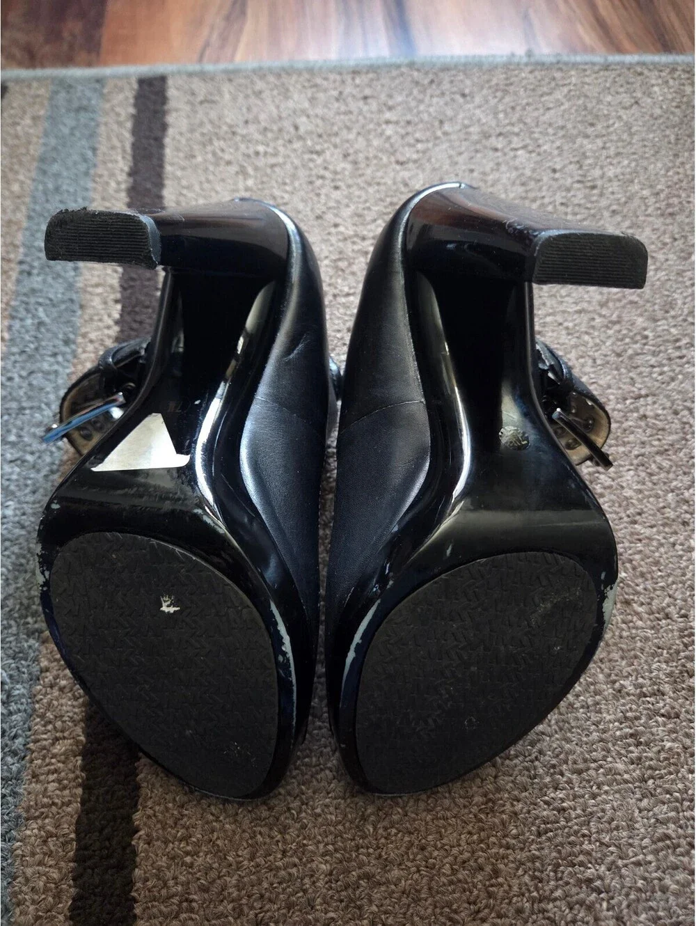 Michael Kors MICHAEL Grommets Black Leather Peep-Toe Bootie Size 7M